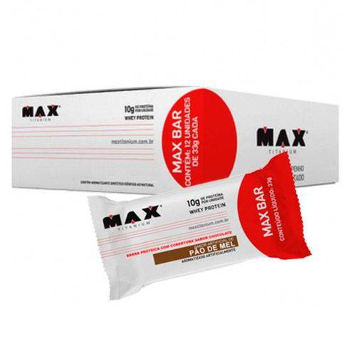 Max Bar Barra Protéicas 12 Unidades Pão de Mel - Max Titanium