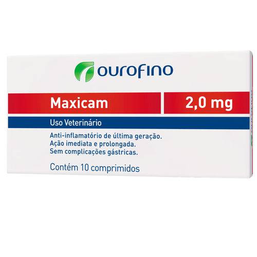 Maxicam Ourofino 2,0mg - 10 Comprimidos - Anti-INFLAMATÓRIO para CÃES e Gatos