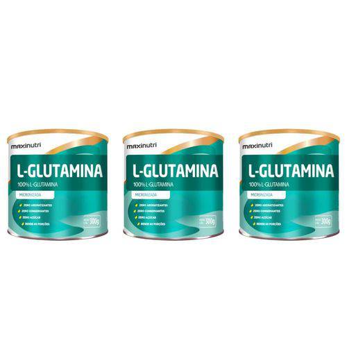 Maxinutri L- Glutamina Pura 300g (kit C/03)