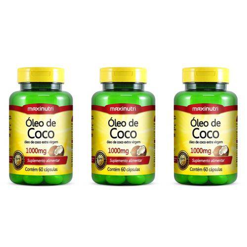 Maxinutri Óleo de Coco Extra Virgem 1000mg C/60 (kit C/03)
