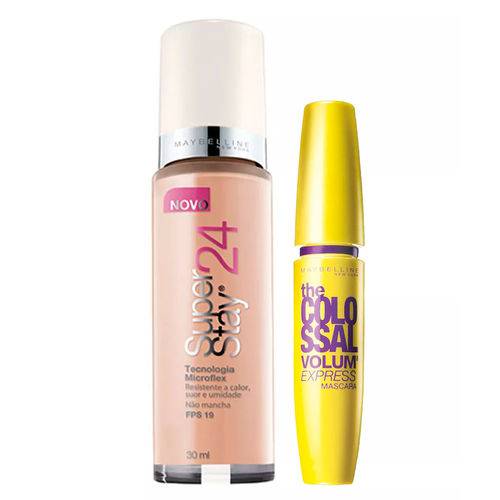 Maybelline Kit - Super Stay 24h Classic Ivory Light + The Colossal Volum' Express Maybelline