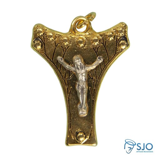 Medalha Crucifixo Cálice Dourado | SJO Artigos Religiosos