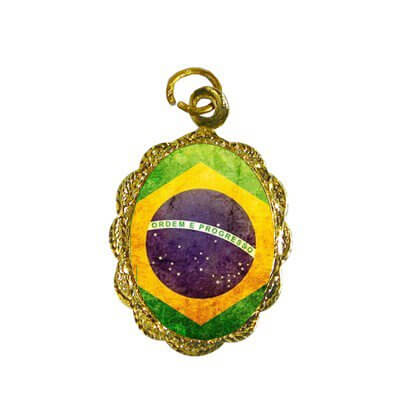 Medalha de Alumínio Bandeira Brasil - Modelo 2 | SJO Artigos Religiosos