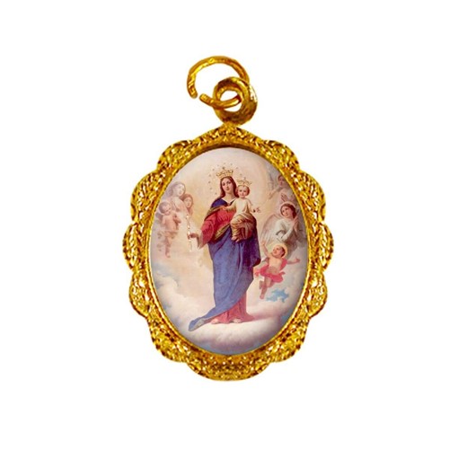 Medalha de Alumínio - Nossa Senhora Auxiliadora - Mod. 2 | SJO Artigos Religiosos
