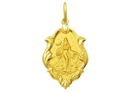 Medalha de Iemanjá Ornato 1,5cm Ouro Amarelo