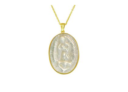 Medalha de Madre Pérola Virgem de Guadalupe