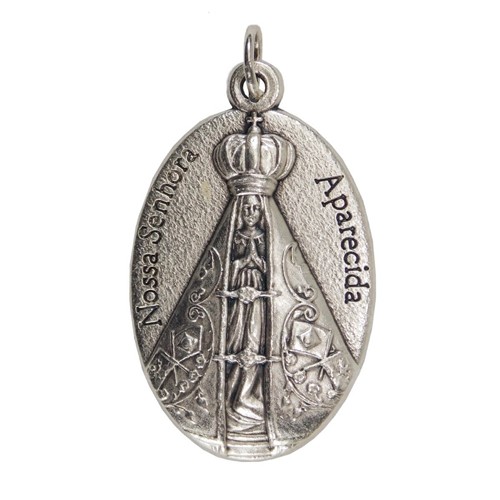Medalha de Nossa Senhora Aparecida Oval em Alto Relevo | SJO Artigos Religiosos