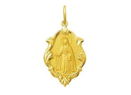 Medalha de Nossa Senhora do Rosário 1,5cm Ouro Amarelo