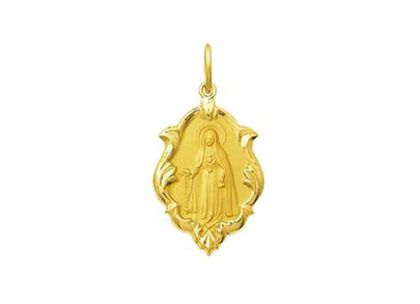 Medalha de Nossa Senhora do Rosário 1cm Ouro Amarelo