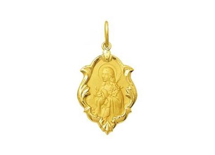 Medalha de Santa Gorete Ornato 1cm Ouro Amarelo