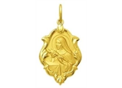 Medalha de Santa Rita de Cassia Ornato 1,5cm Ouro Amarelo
