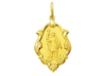 Medalha de Santo Expedito Ornato 1,5cm Ouro Amarelo