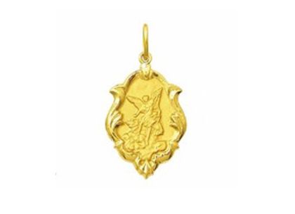 Medalha de São Miguel Arcanjo Ornato 1cm Ouro Amarelo