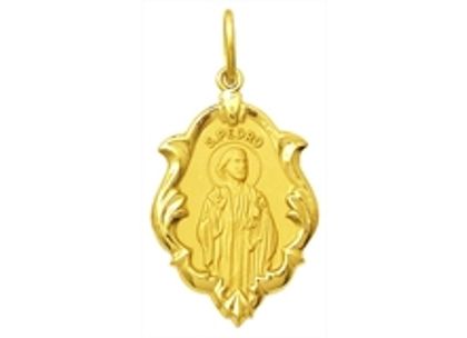 Medalha de São Pedro Ornato 1,5cm Ouro Amarelo