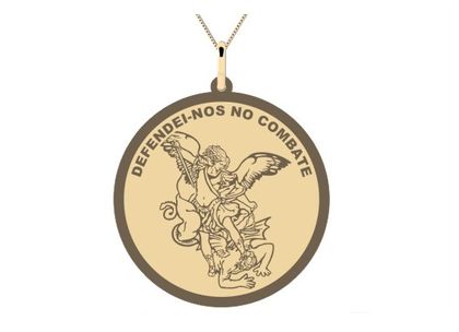 Medalha Miguel Arcanjo 2,5cm Ouro Amarelo