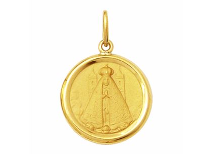 Medalha Nossa Senhora Aparecida Redonda Média Ouro Amarelo