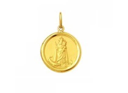 Medalha Nossa Senhora da Penha Redonda Média Ouro Amarelo