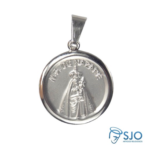Medalha Redonda de Inox de Nossa Senhora de Nazaré | SJO Artigos Religiosos