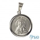 Medalha Redonda de Inox de Sagrado Coração de Jesus | SJO Artigos Religiosos