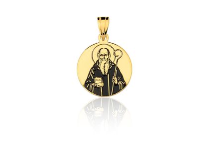 Medalha São Bento com Resina Ouro Amarelo