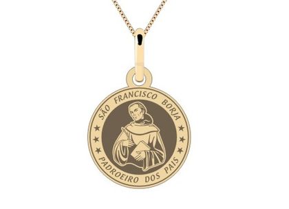 Medalha São Francisco Borja 1cm Ouro Amarelo