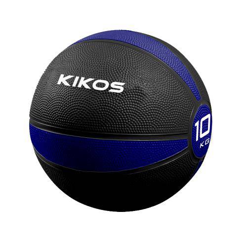 Medicine Ball Kikos 10kg - Preto e Azul Escuro