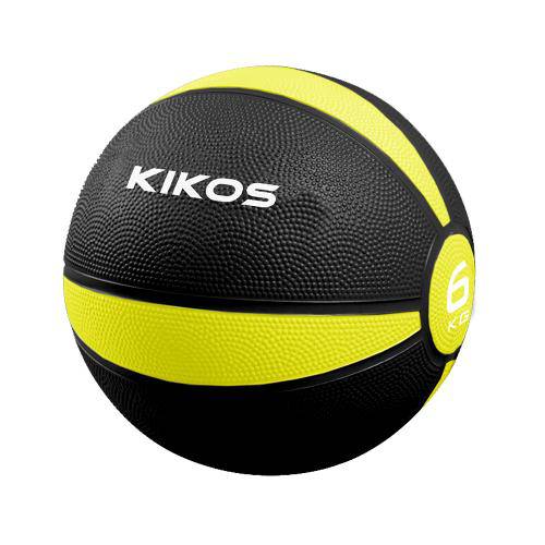 Medicine Ball Kikos 6kg - Preto e Amarelo