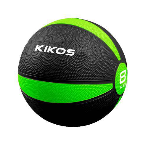 Medicine Ball Kikos 8kg - Preto e Verde Claro