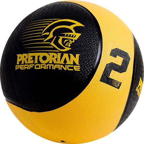 Medicine Ball Pretorian Performance 2Kg - Preto e Amarelo