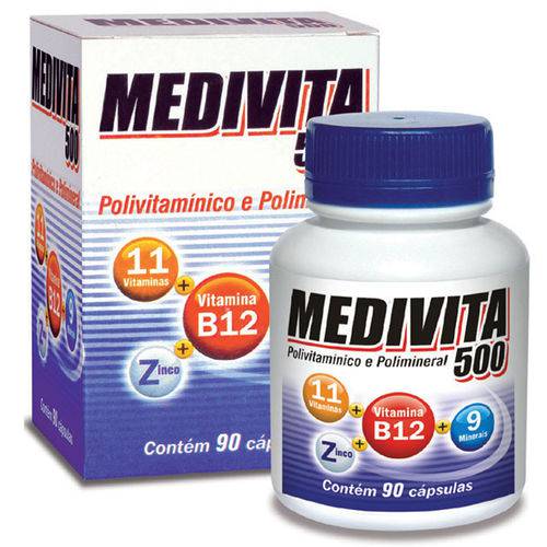Medivita 500 Polivitamínico 90cps 450mg Mediervas