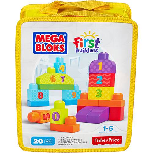 Mega Bloks First Builders Sacola Números 20 Peças - Mattel