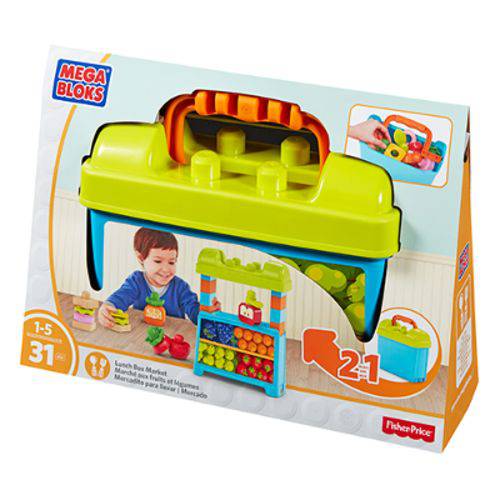 Mega Bloks Lancheira e Mercado 2 - 1 First Builders - Mattel