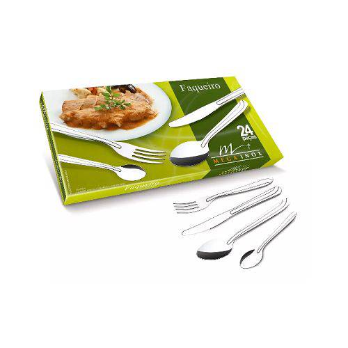 MEGA INOX- Faqueiro Cutlery Set 24 Peças- 6024