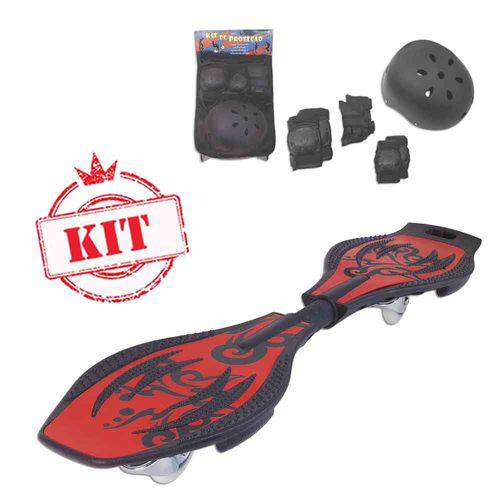 Mega Skate Boy Radical Vermelho Acompanha Kit Proteção Forth Premium Fênix