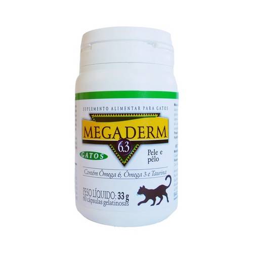 Megaderm 6.3 Gatos Mundo Animal - 60 Cápsulas