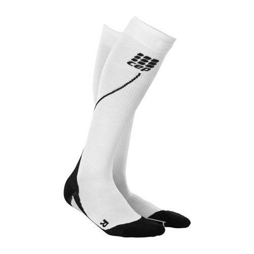 Meia de Compressão CEP Run Socks 2.0 Feminina - Branco / Preto