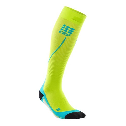 Meia de Compressão CEP Run Socks 2.0 Masculina - Limão / Azul