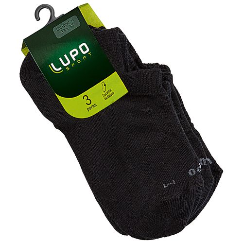 Meia Sapatilha Sport Lupo - Kit com 3 Unidades (Adulto) Tamanho: G | Cor: Sortida | Calçados: 39 a 44