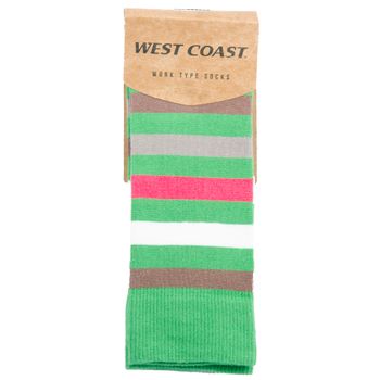 Meia West Coast Fairfax Auto Stripe Verde/Multicolor Tamanho 39-43
