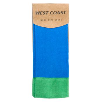 Meia West Coast Greenfield Colorblock Stripe Azul/Verde Tamanho 39-43