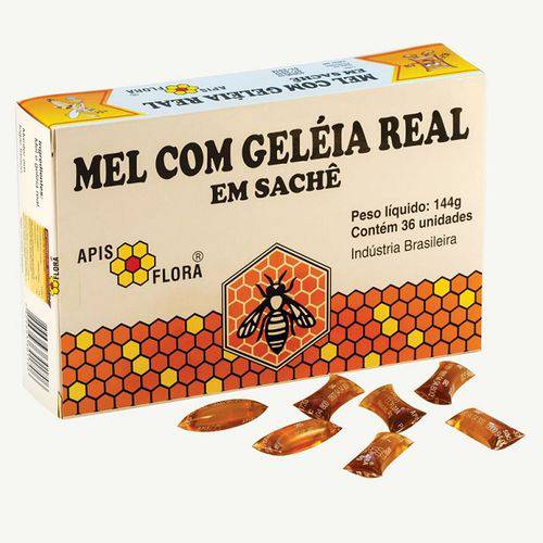 Mel com Geleia Real - 36 Saches 144g - Apis Flora
