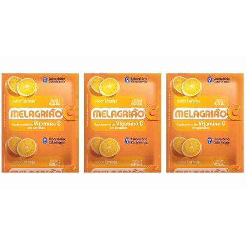 Melagrião Pastilhas Laranja + Vitamina C 24x5 (kit C/03)