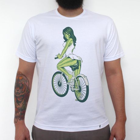 Melancia de Bike - Camiseta Clássica Masculina