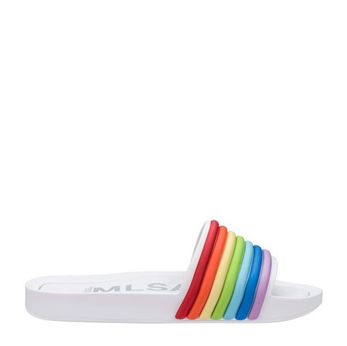 Melissa Beach Slide 3DB Rainbow Branco Rainbow