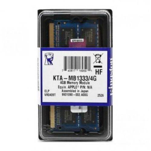Memoria 4gb Ddr3 1600 Mhz Kvr16s11s8/4 Notebook Kingston
