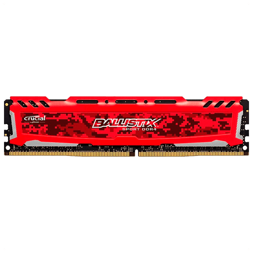 Memória 8GB DDR4 2666MHZ Ballistix Crucial Sport LT Vermelha - BLS8G4D26BFSEK