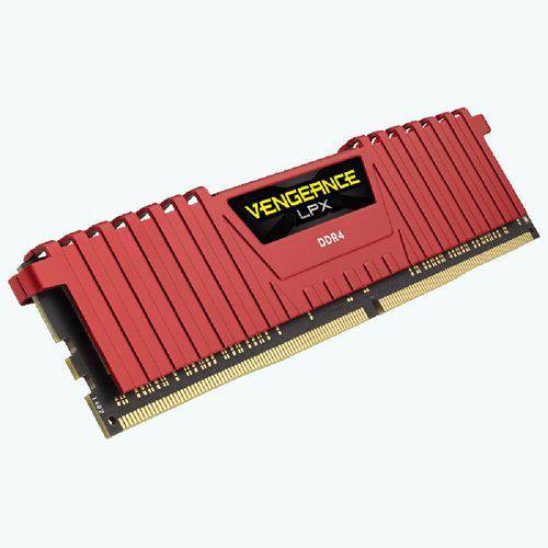 Memória DDR4 - 8GB (1x 8GB) / 2.400MHz - Corsair Vengeance LPX Red - CMK8GX4M1A2400C16R