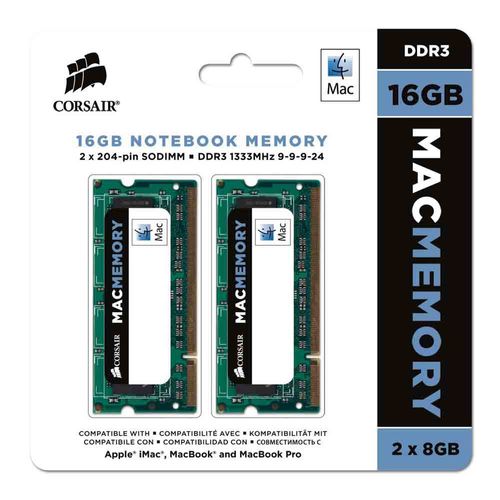 Memória Mac Corsair 1333 MHz 16 GB ( 2 X 8GB ) / CMSA16GX3M2A1333C9 - 1429 1429