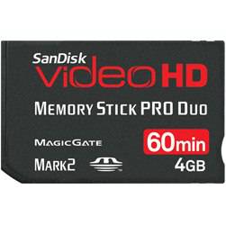 Memory Stick Pro Duo 4GB - Vídeo HD - Sandisk