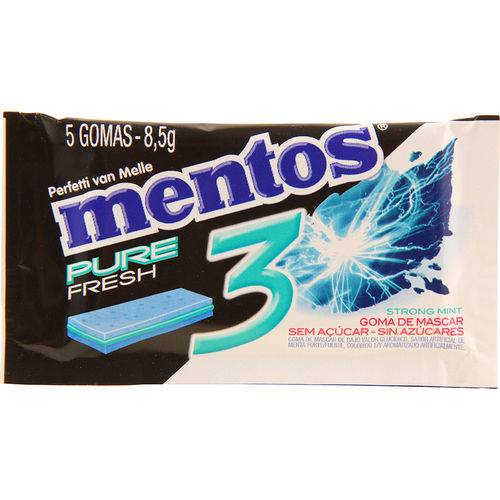 Mentos Pure Fresh 3 Strong Mint 5 Unidades - Perfetti